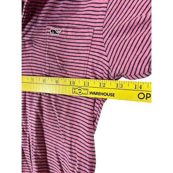 Vineyard Vines Boys Salmon Pink and Blue Striped 100% Cotton Polo Shirt 5T - Picture 6 of 8